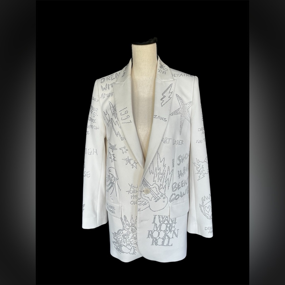 Show-stopping Zadig & Voltaire Viva Crystal-Embellished Blazer size 38 (8)